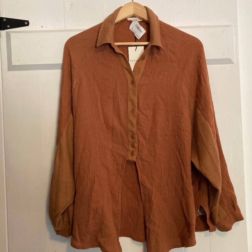 Camel Half Button Up